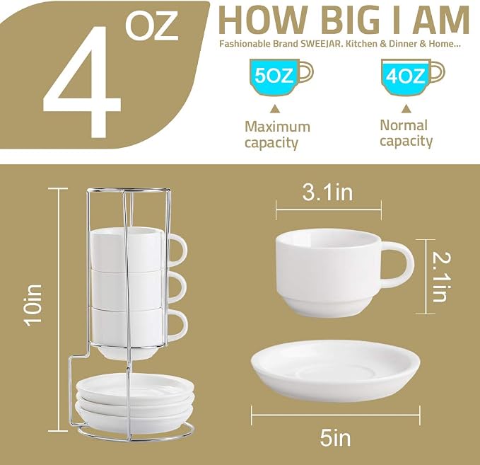 Sweejar Ceramic Espresso Cups - Image 6
