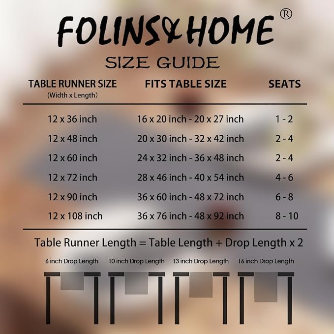 FOLINS&HOME Grey Waterproof Decorative Table Runner 108 Inches Long | 210GSM - Image 6
