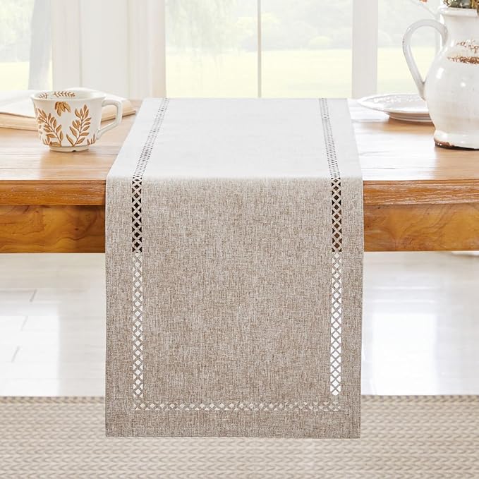 Rustic Burlap Table Runner, Coffee Table Runners 72 inches Long | Double Layer - Image 7