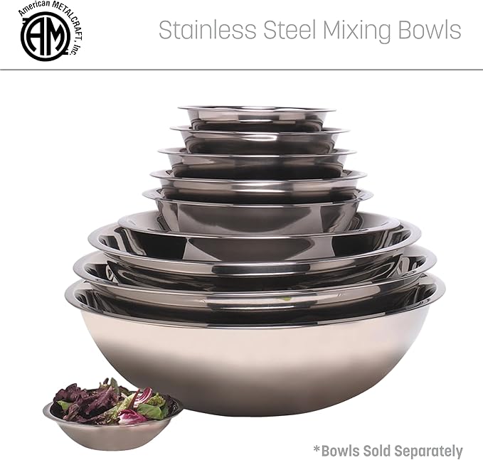 American METALCRAFT, Inc. SSB400 Stainless Steel Mixing Bowl, 10.5' Diameter - Image 6