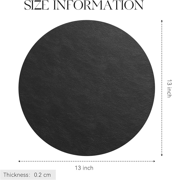 MOSAYT 13 Inch Round Vinyl Placemats Set of 6 - Image 7