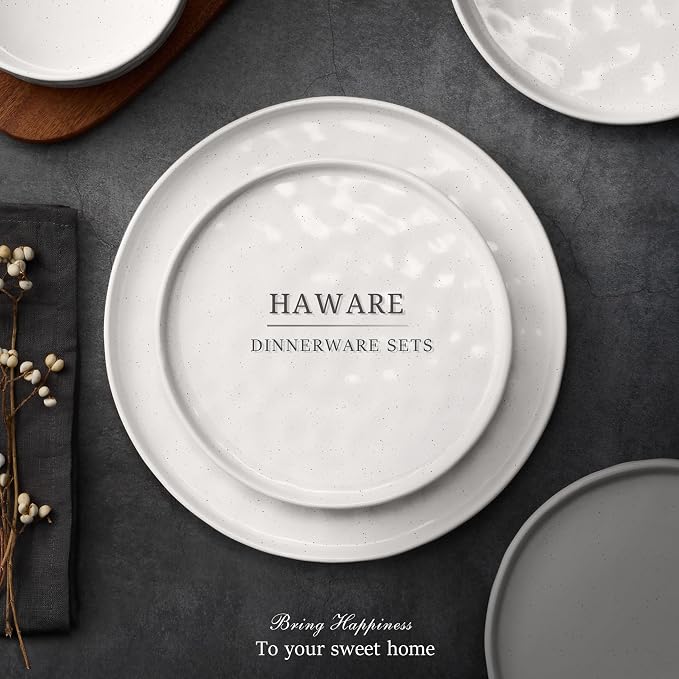HaWare Dinnerware Sets, 16-Piece Plates and Bowls Set - Image 7