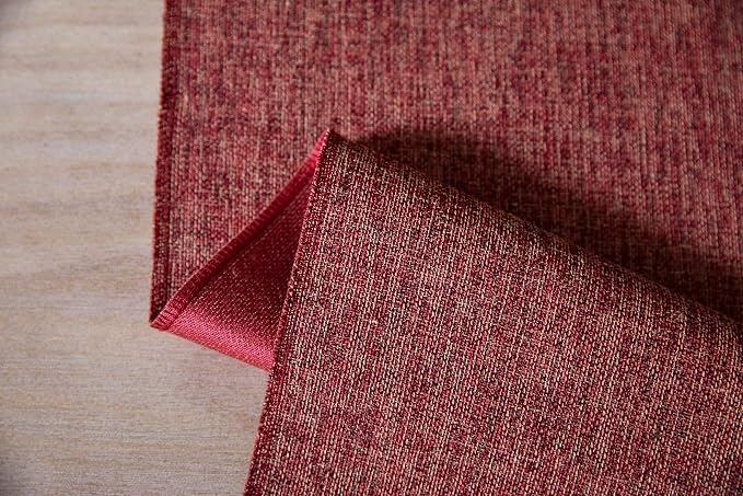 Red Table Runners 108 Inches Long, Burlap Linen Style Rustic Farmhouse Table - Image 7