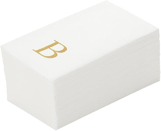 Luxenap 15.8 X 7.9 Inch Linen-Feel Guest Towels, 50 Lettered Hand Towels by Restaurantware
