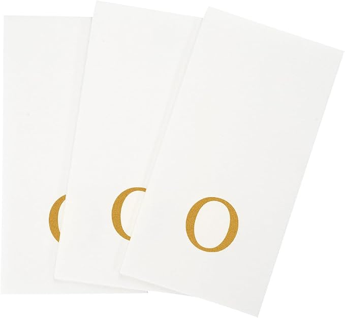 Restaurantware Paper Napkins Pack of 2000 Gold Letter O Linen-Feel Disposable - Image 10