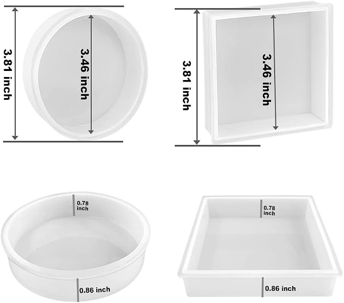 RESINWORLD 8 Pack Deep Coaster Molds, Square Round Coaster Resin Molds - Image 2