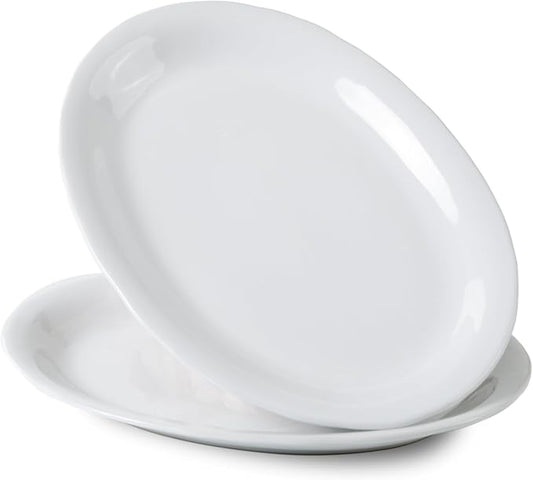 Ceramic Plates, 13.7" Serving Platter, Oval Dinner Plates, Serving Dish Set by Magclay