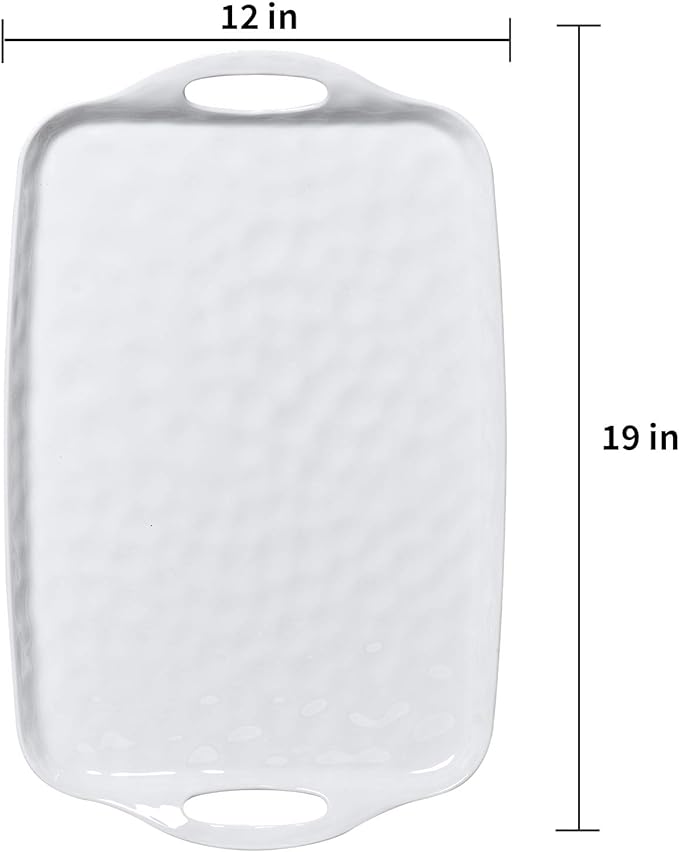 TP Large Serving Trays with Handles, Pure White | Rectangular Trays, Serving - Image 7
