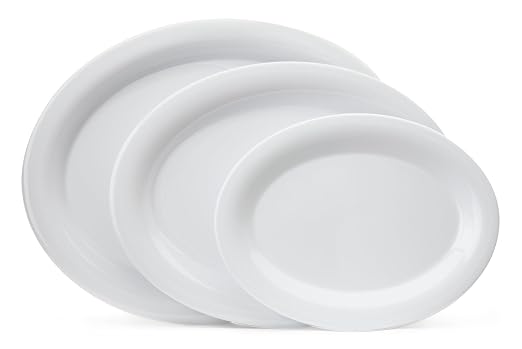 G.E.T. OP-120-DW Melamine Oval Serving Platter / Dinner Plate, Diamond White | - Image 4