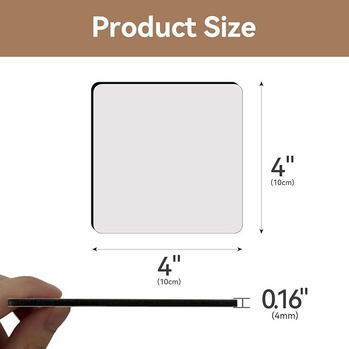 10Pcs Sublimation Blank Coasters, Heat Transfer Wood Cork Coasters 3.94 x 3.94 - Image 2
