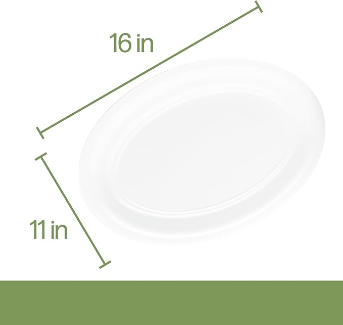 White Plastic Oval Serving Trays - Image 5