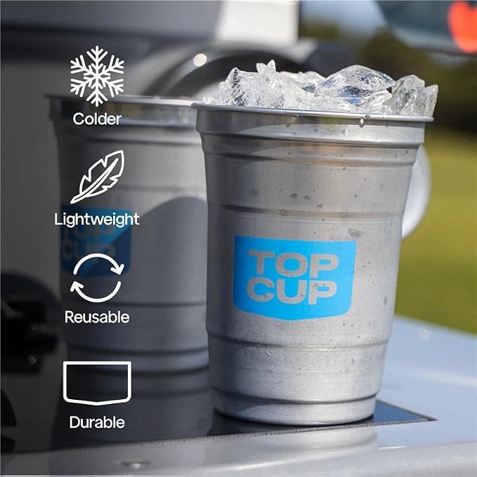 Top Cup – 20 Ounce, Reusable Aluminum Party Cups | Cold-Holding, Recyclable - Image 2