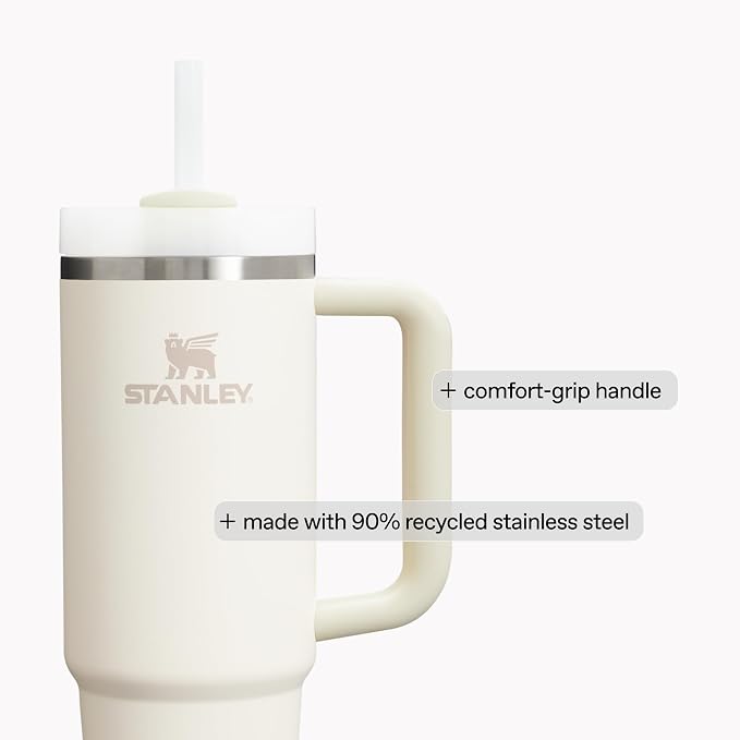 STANLEY Quencher H2.0 Flow State Tumbler, 40 oz, Champagne | Handle and Straw | - Image 6