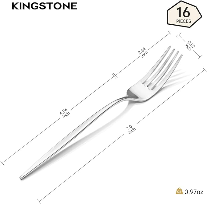16-Piece Salad Fork Set, 18/10 Stainless Steel Dessert Forks | Mirror Polished - Image 2