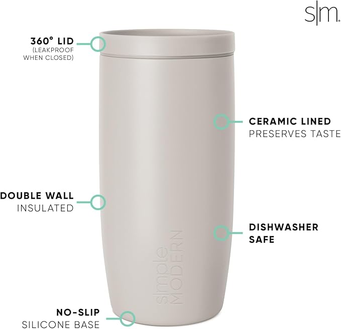 Simple Modern Halloween Travel Coffee Mug 360° Lid | 16oz | Stamps | Voyager - Image 5