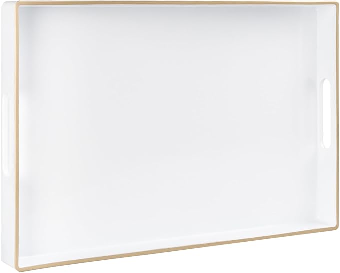 White Decorative Tray for Coffee Table, Serving Tray by MAONAME