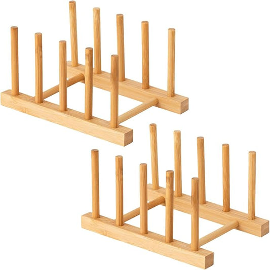Bamboo Wooden Dish Rack, Plate Organizer by Unknown