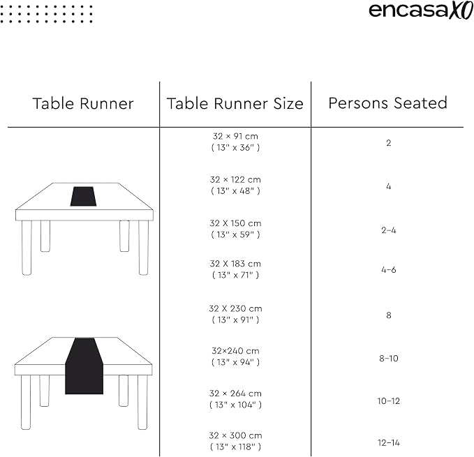 Encasa XO Table Runner, Cotton Canvas Dining Runner 13"x36" | Mango, 180 GSM - Image 7