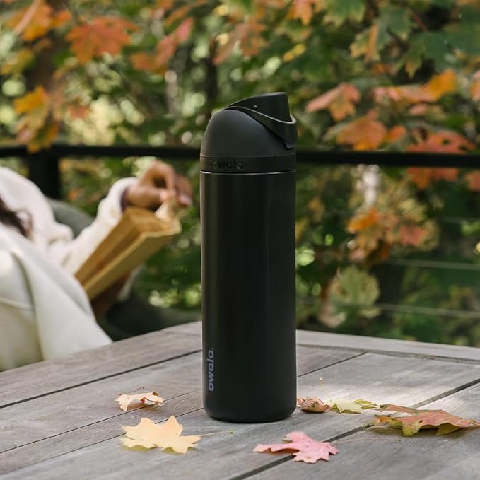 Owala FreeSip Stainless Steel Water Bottle 24 oz Very, Very Dark - Image 6