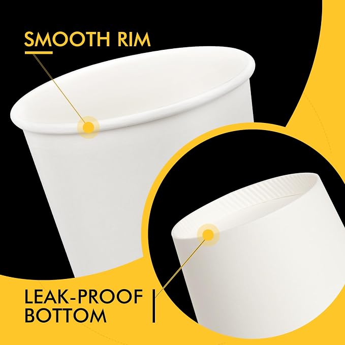 RACETOP Coffee Cups with Lids 12 oz, 50 Pack Disposable To Go Cups | Thickened - Image 3
