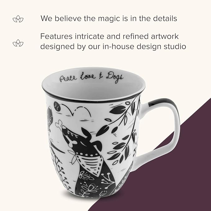Karma Gifts 14 oz Black and White Boho Mug Western - Image 5