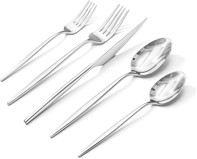 18/10 Silverware Set for 8, 40 Piece Stainless Steel Flatware Cutlery Set | by KINGSTONE