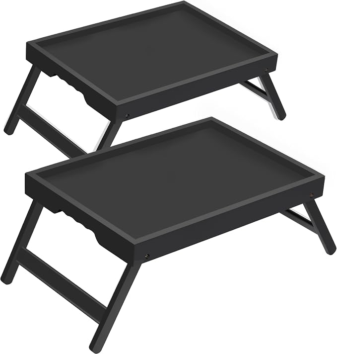 Bamboo Breakfast Trays with Folding Legs, laptops and serving in bed. by Unknown