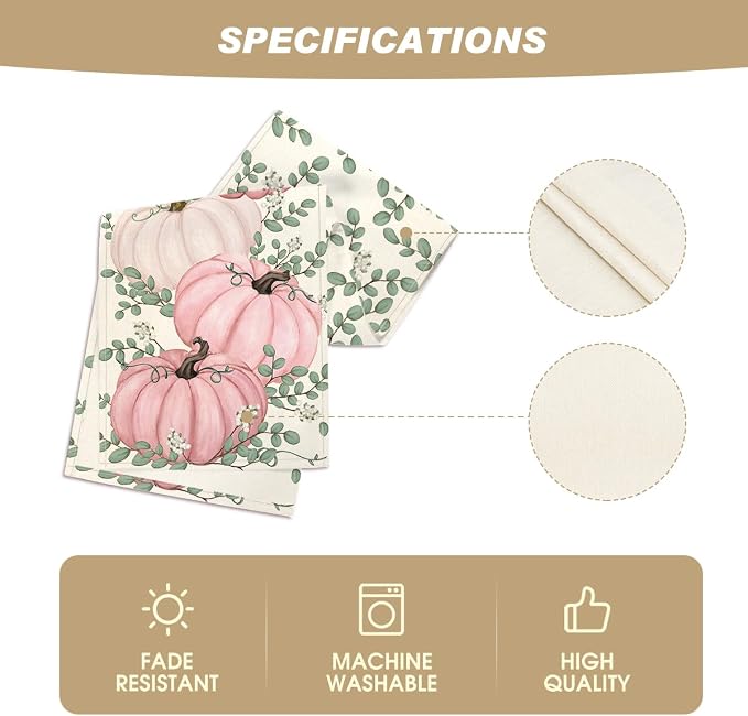 Artoid Mode 210 GSM Fall Table Runner 13x108 Inch Home Party Decor | Pink - Image 4