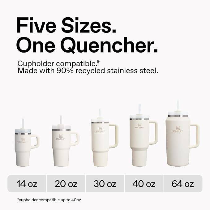 STANLEY Quencher H2.0 Flow State Tumbler, 40 oz, Sorbet Plus | Handle and Straw - Image 5