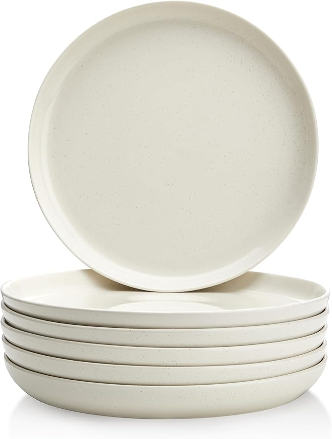 Sweese Porcelain Dinner Plates Set, 10 Inch, Round Salad Plates, Dove Gray by Sweese