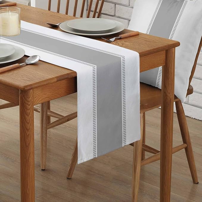 Grey Table Runners 36 inches Long, Non Slip Table Runner Farmhouse Dresser - Image 2