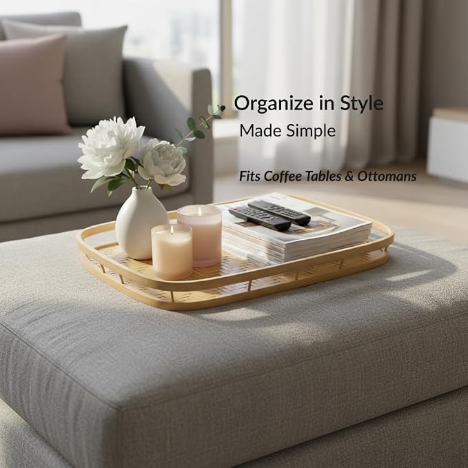PEMAR Set of 6 Natural Bamboo Trays - Image 3