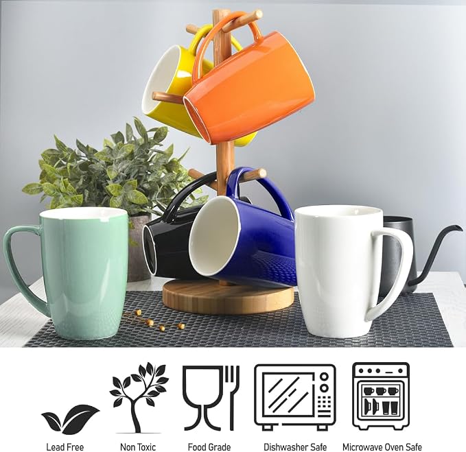 homEdge Porcelain Mug Set, 16 Ounces Cup - Image 5