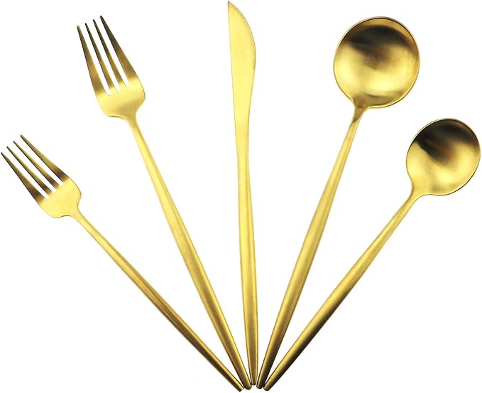 20-Piece 18/10 Stainless Steel Flatware Silverware, Luxury Dinnerware Set by Unknown
