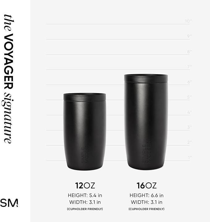Simple Modern Insulated Travel Coffee Mug 360° Lid | 16oz | Stars | Voyager - Image 8
