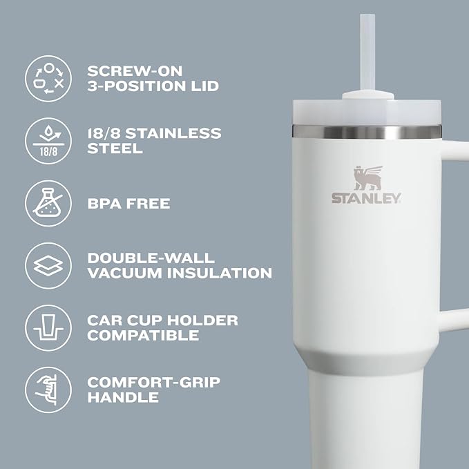 STANLEY Quencher H2.0 Flow State Tumbler, 14 oz, Pomelo | Handle and Straw | - Image 5