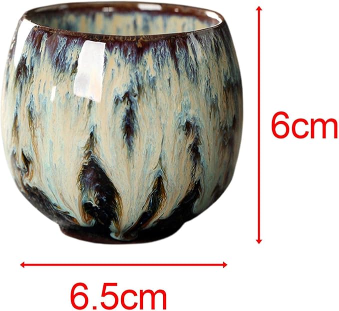3X Ceramic Mug Tea Set Cups Chinese Cup Coffee Cup Handmade Handleless Ceramics - Image 3