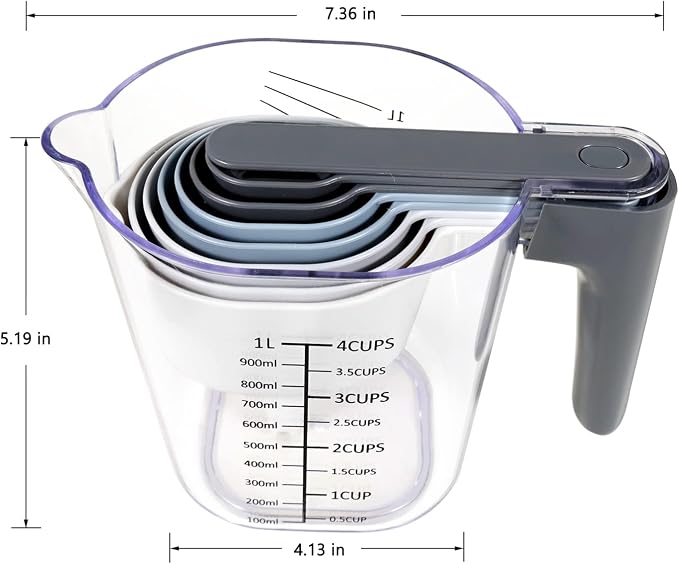 11-Pc Measuring Cups and Spoons Set, Stackable - Image 4