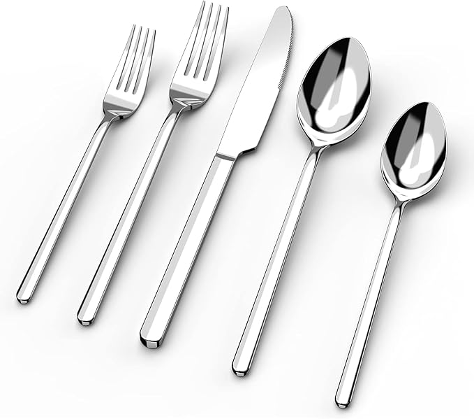 Silverware Set, 5 Piece Flatware Cutlery Set by KINGSTONE