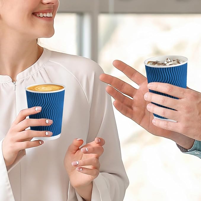 Lamosi 500 Count 16 oz Insulated Coffee Cups, Disposable Paper Cup No Lids | - Image 4