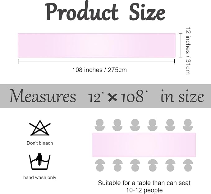 Horbaunal 6 Pack Satin Runners 12 x 108 Inch, - Image 7