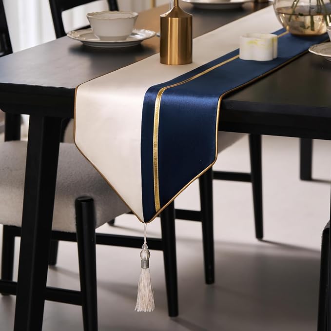 Avigers Table Runner 12 x 78 Inch, Tassels | Faux Silk double-layer accent by Avigers