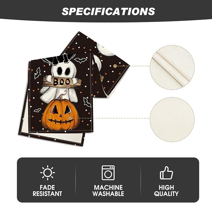 Artoid Mode 210 GSM Halloween Table Runner 13x48 Inch Home Party Decor | Polka - Image 5
