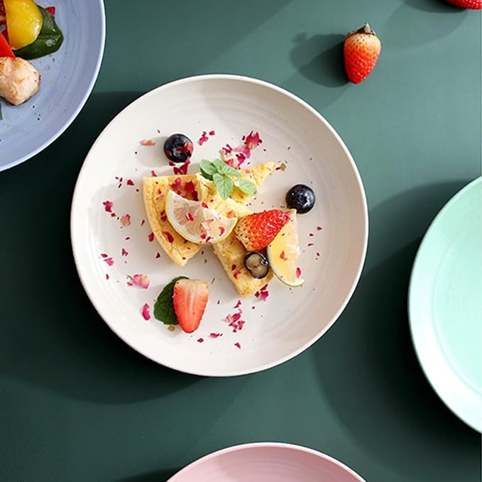 CAMBUY Wheat Straw Plates 8 Pack 10 Inch Extra Large Plate Set | Unbreakable - Image 8