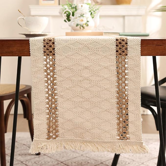 Boho Table Runners 36 Inches Long Summer Macrame Small Table Runner Cotton - Image 6