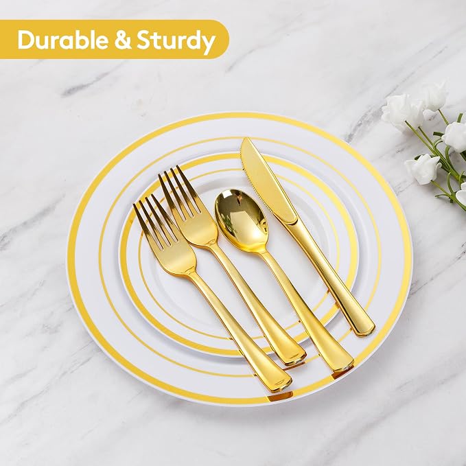 150 Pieces Gold Disposable Plates - Image 4