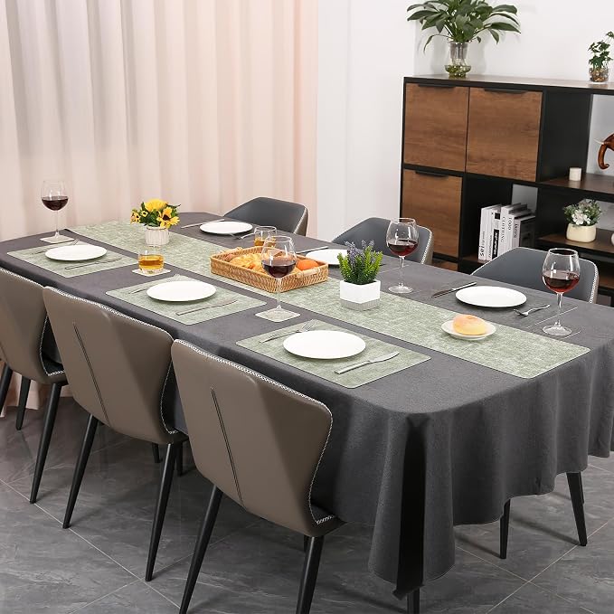 Table Runners 94 Inch Long, Dual-Sided Faux Leather Table Runner | Waterproof - Image 6