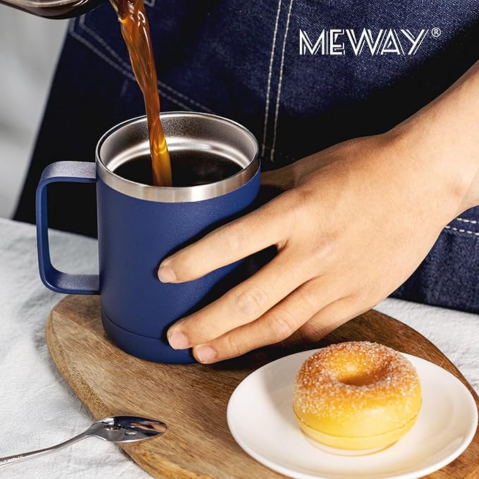 MEWAY 12oz Coffee Mug With Handle 4 Pack Bulk, Stainless Steel Insulated Travel - Image 6