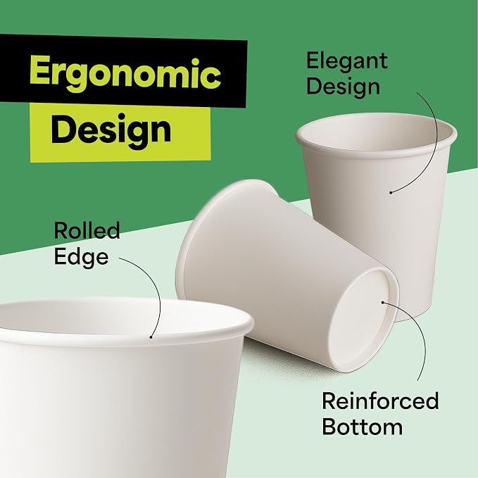 EconoHome 12 oz 100 Pack Disposable Coffee Paper Cups - Image 5