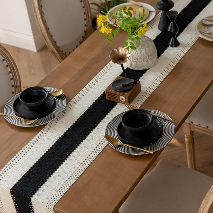 EMMTEEY Boho Table Runner with Tassels 72 Inches Long, Scratch & Heat Resistant - Image 7